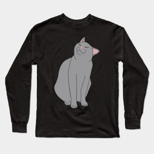 SMUG CAT GREY MEME Long Sleeve T-Shirt